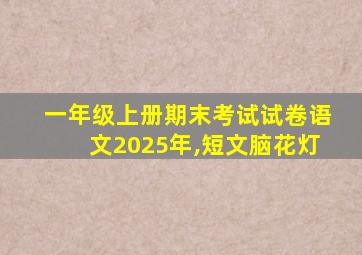 一年级上册期末考试试卷语文2025年,短文脑花灯