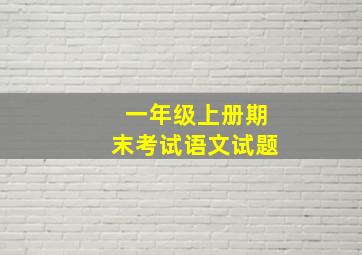 一年级上册期末考试语文试题