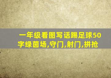 一年级看图写话踢足球50字绿茵场,守门,射门,拼抢