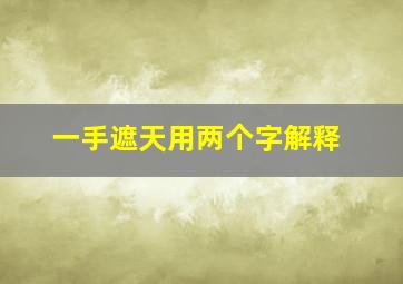 一手遮天用两个字解释