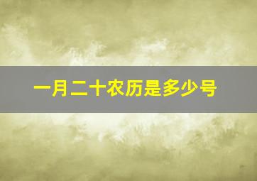 一月二十农历是多少号