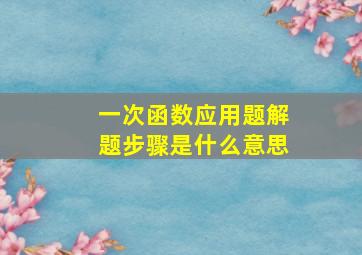 一次函数应用题解题步骤是什么意思