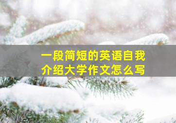 一段简短的英语自我介绍大学作文怎么写