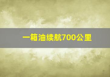 一箱油续航700公里