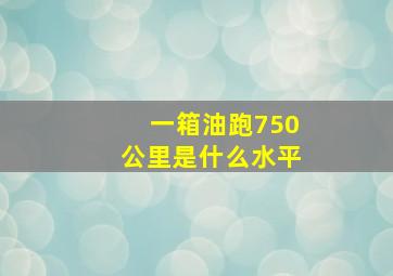 一箱油跑750公里是什么水平