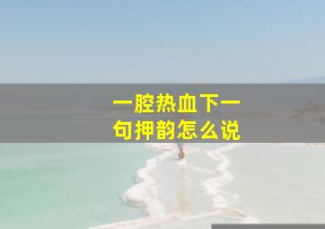 一腔热血下一句押韵怎么说