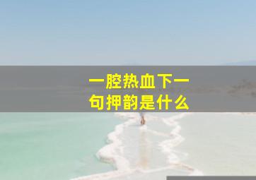 一腔热血下一句押韵是什么