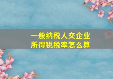 一般纳税人交企业所得税税率怎么算