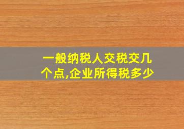 一般纳税人交税交几个点,企业所得税多少