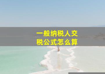 一般纳税人交税公式怎么算