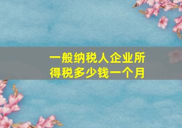 一般纳税人企业所得税多少钱一个月