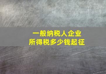 一般纳税人企业所得税多少钱起征