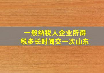 一般纳税人企业所得税多长时间交一次山东