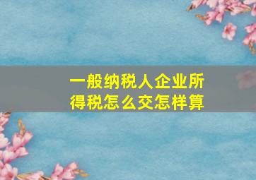 一般纳税人企业所得税怎么交怎样算