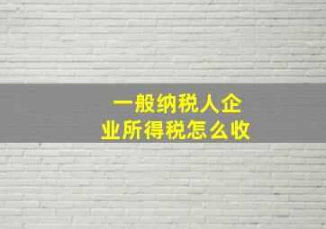 一般纳税人企业所得税怎么收