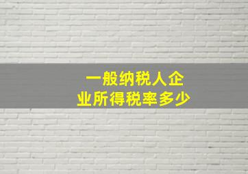 一般纳税人企业所得税率多少