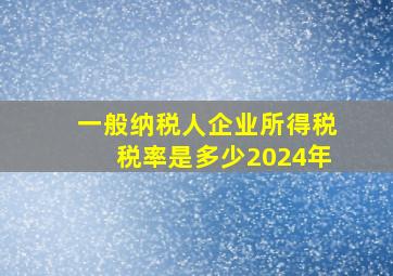 一般纳税人企业所得税税率是多少2024年