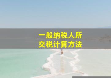 一般纳税人所交税计算方法