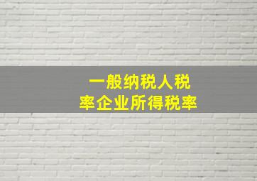 一般纳税人税率企业所得税率