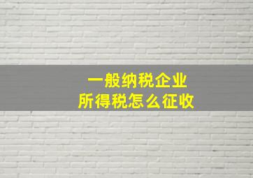 一般纳税企业所得税怎么征收