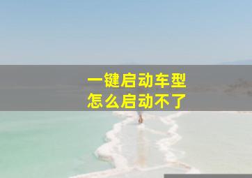 一键启动车型怎么启动不了