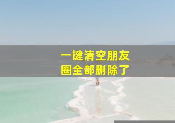 一键清空朋友圈全部删除了