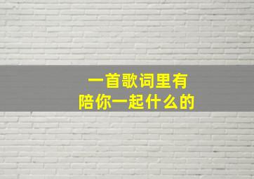 一首歌词里有陪你一起什么的