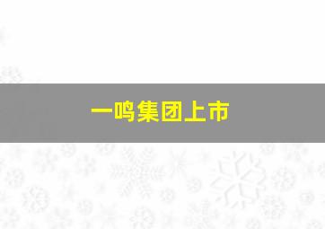 一鸣集团上市