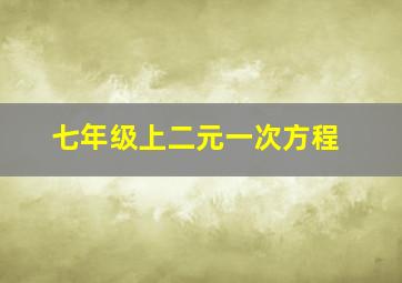 七年级上二元一次方程