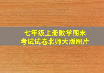 七年级上册数学期末考试试卷北师大版图片