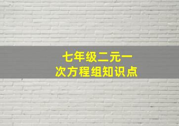 七年级二元一次方程组知识点