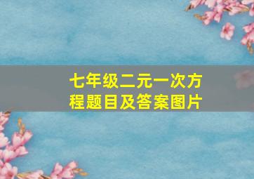 七年级二元一次方程题目及答案图片