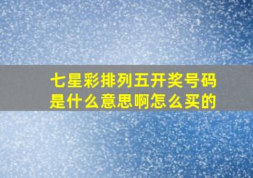 七星彩排列五开奖号码是什么意思啊怎么买的