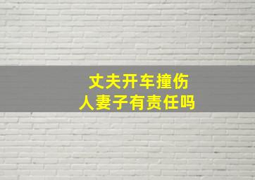 丈夫开车撞伤人妻子有责任吗