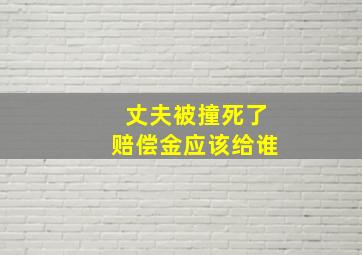 丈夫被撞死了赔偿金应该给谁