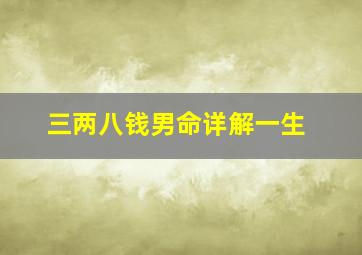 三两八钱男命详解一生