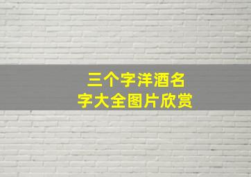 三个字洋酒名字大全图片欣赏