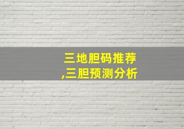 三地胆码推荐,三胆预测分析