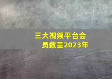 三大视频平台会员数量2023年