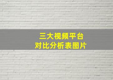 三大视频平台对比分析表图片