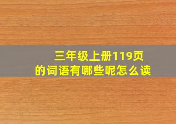 三年级上册119页的词语有哪些呢怎么读