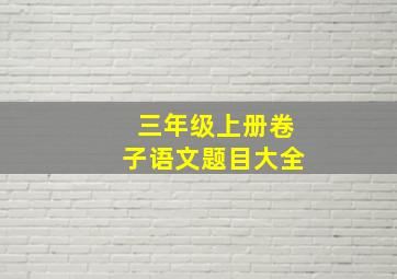 三年级上册卷子语文题目大全