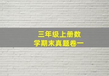 三年级上册数学期末真题卷一