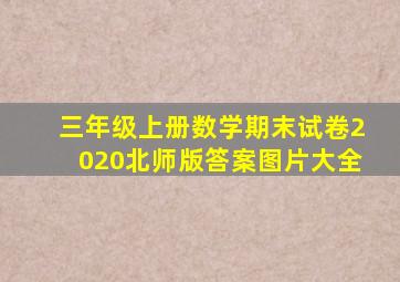 三年级上册数学期末试卷2020北师版答案图片大全