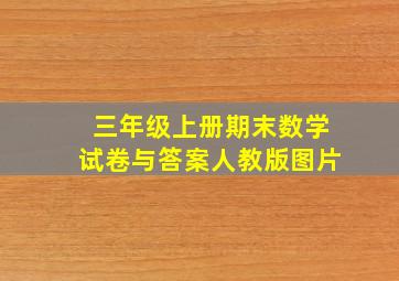 三年级上册期末数学试卷与答案人教版图片