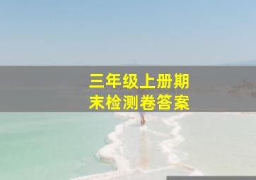 三年级上册期末检测卷答案