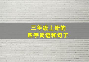 三年级上册的四字词语和句子