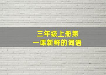 三年级上册第一课新鲜的词语