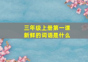 三年级上册第一课新鲜的词语是什么