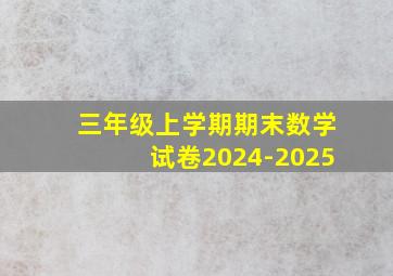 三年级上学期期末数学试卷2024-2025